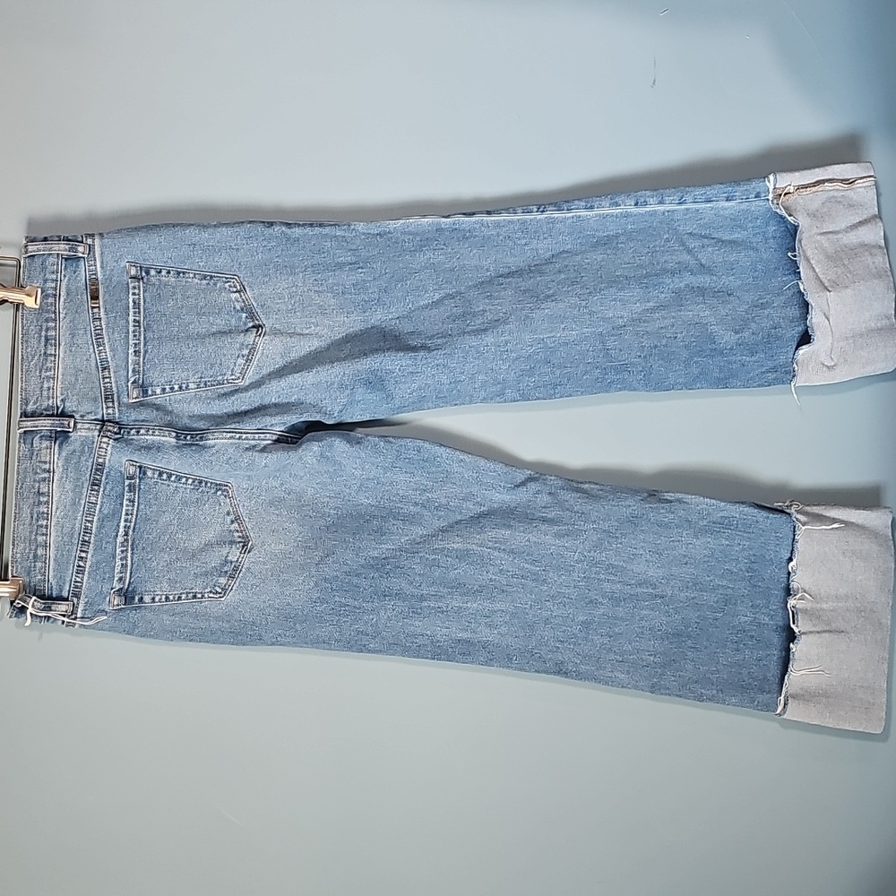 Kancan Emma Mid Rise Wide Flare Leg Jeans Denim Cuffed Size 7 - Picture 5 of 7